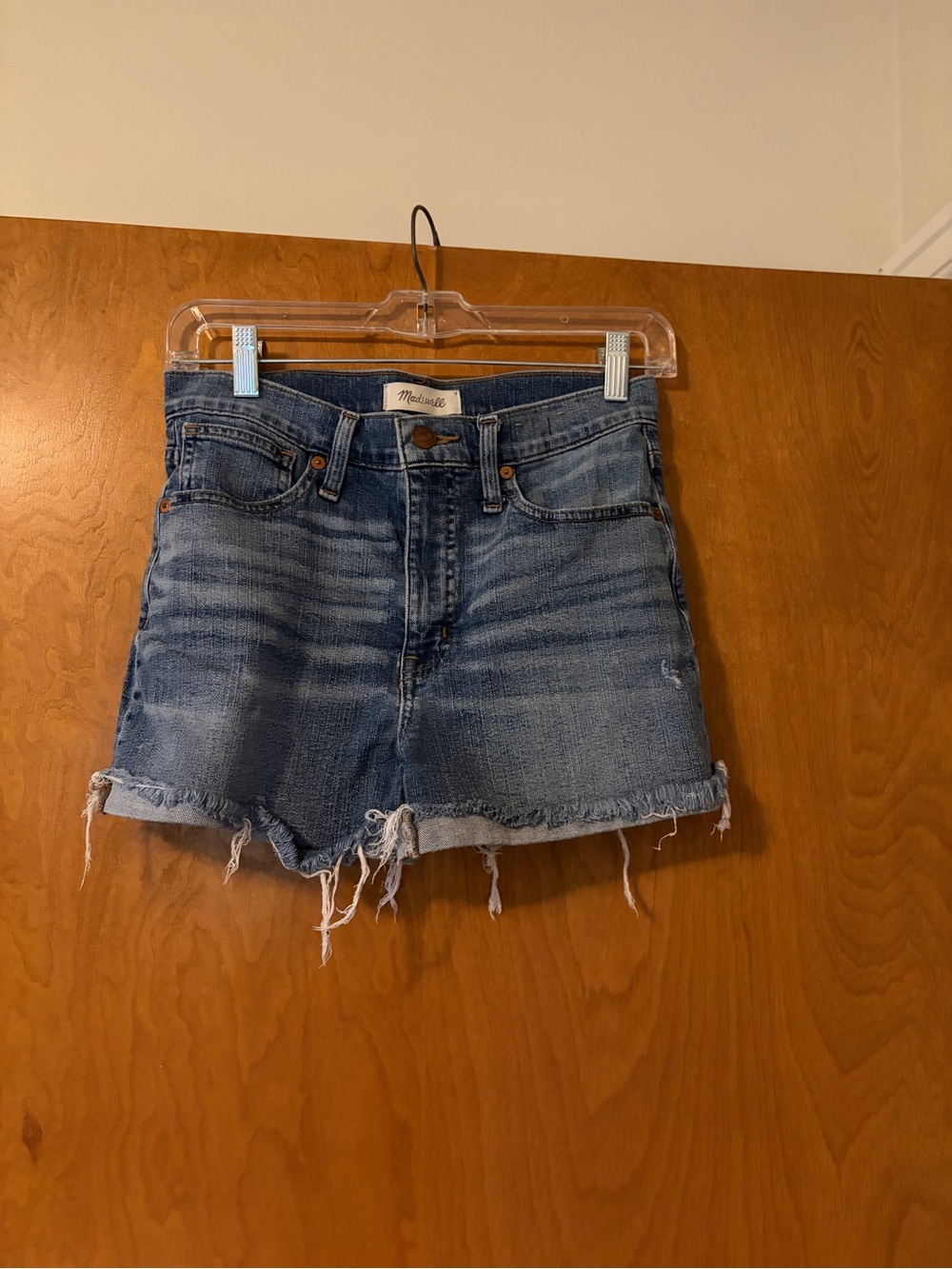 Madewell Distressed Light Blue Denim Cutoff Shorts